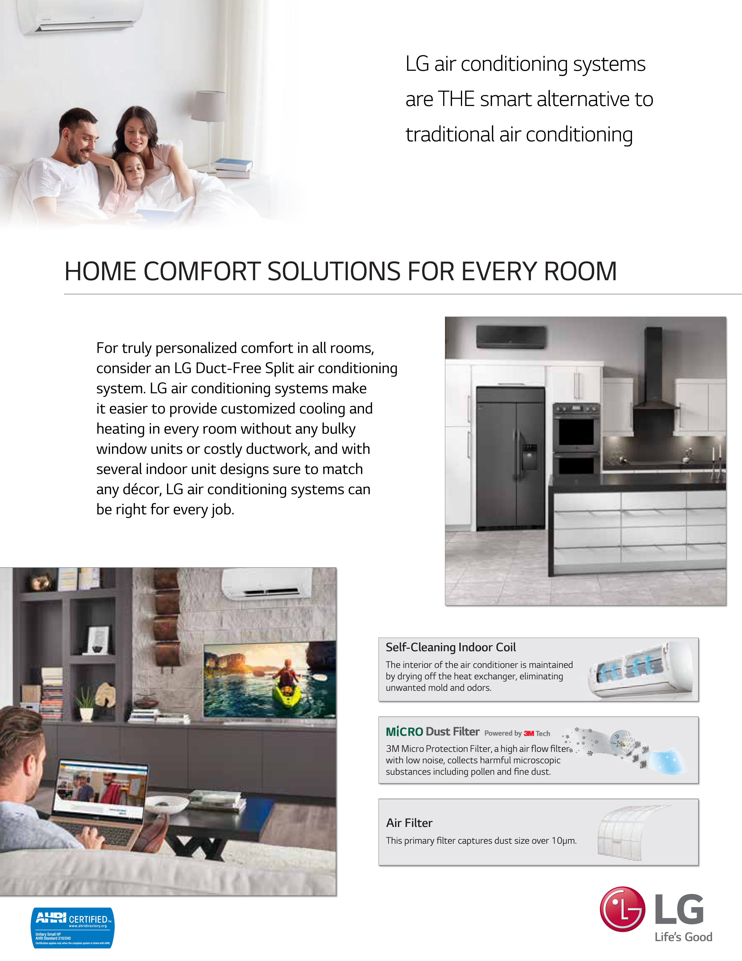 Mini Split Multi 4 Zone LG up to 22 SEER Heat Pump System LMU30CHV x 4 Wall Mount or Ceiling Cassette